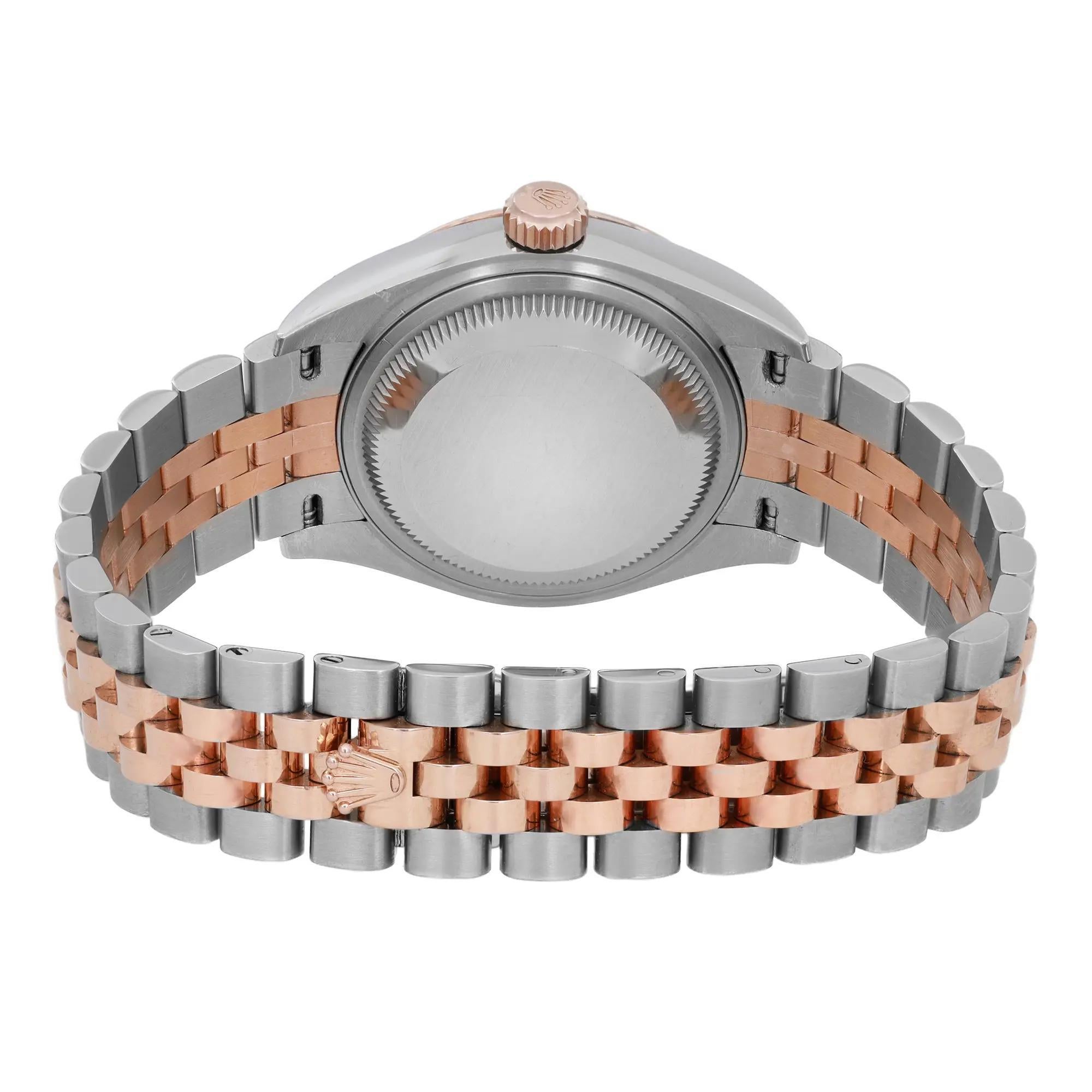 Rolex Datejust 28 18K Roségold Stahl Lila Diamant-Zifferblattuhr 279171 B&P im Angebot 1