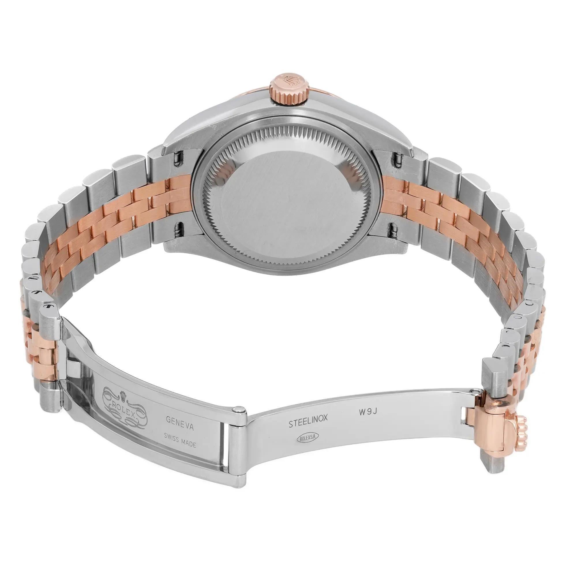 Rolex Datejust 28 18K Roségold Stahl Lila Diamant-Zifferblattuhr 279171 B&P im Angebot 2
