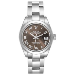 Rolex Datejust 28 Brown Dial Oyster Bracelet Steel Ladies Watch 279160 Box