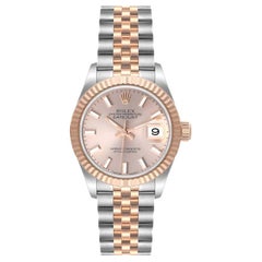 Rolex Datejust 28 Everose Rolesor Rose Dial Ladies Watch 279171 Box Card