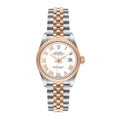 Rolex Datejust 28 Everose Rolesor Weißes Zifferblatt Damenuhr 279171 Ungetragen