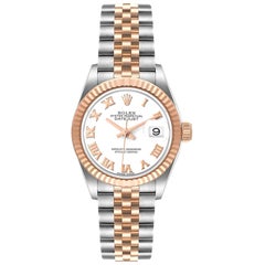 Rolex Datejust 28 Everose Rolesor White Dial Ladies Watch 279171 Unworn