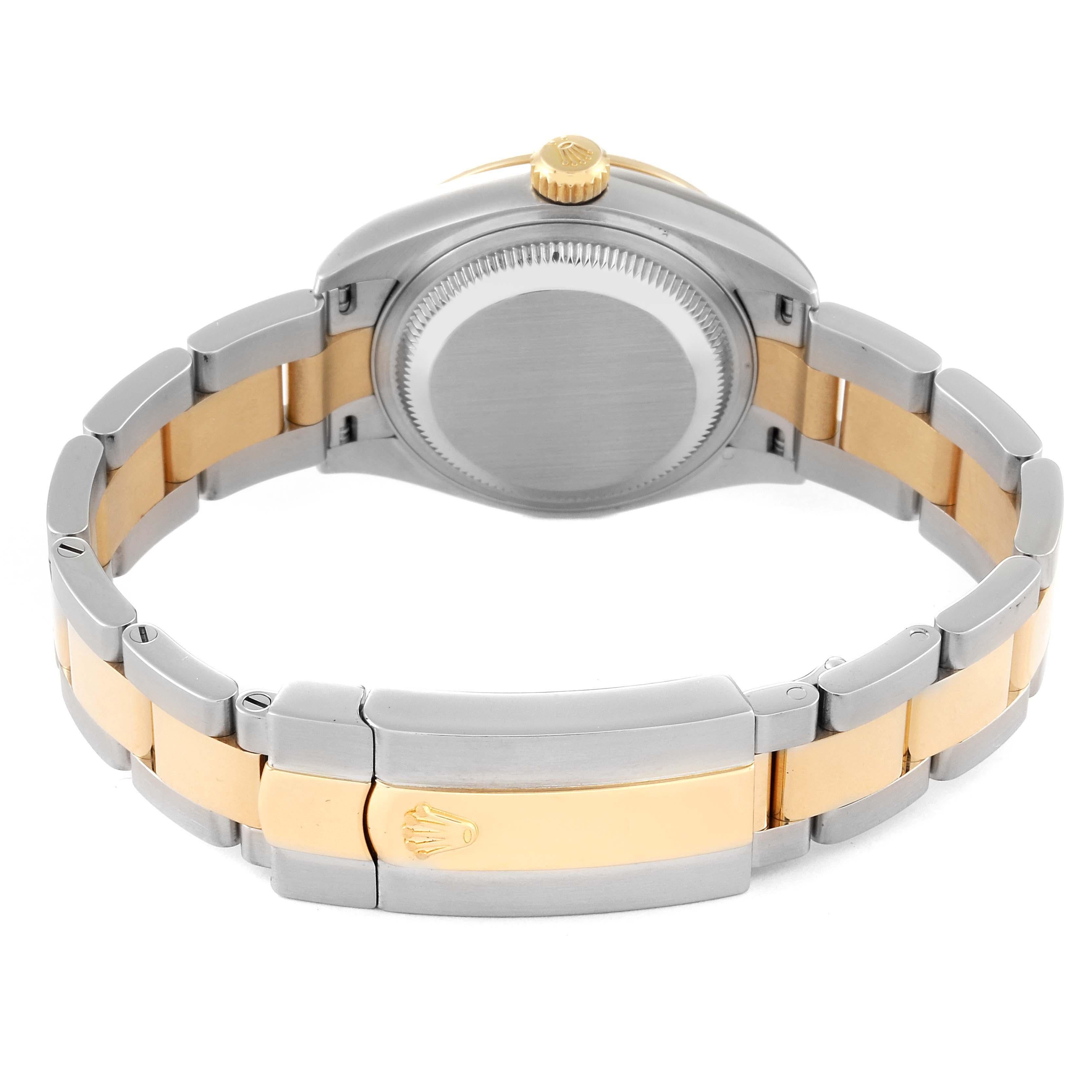 Rolex Datejust 28 Green Stripe Steel Yellow Gold Diamond Ladies Watch 279383 For Sale 2