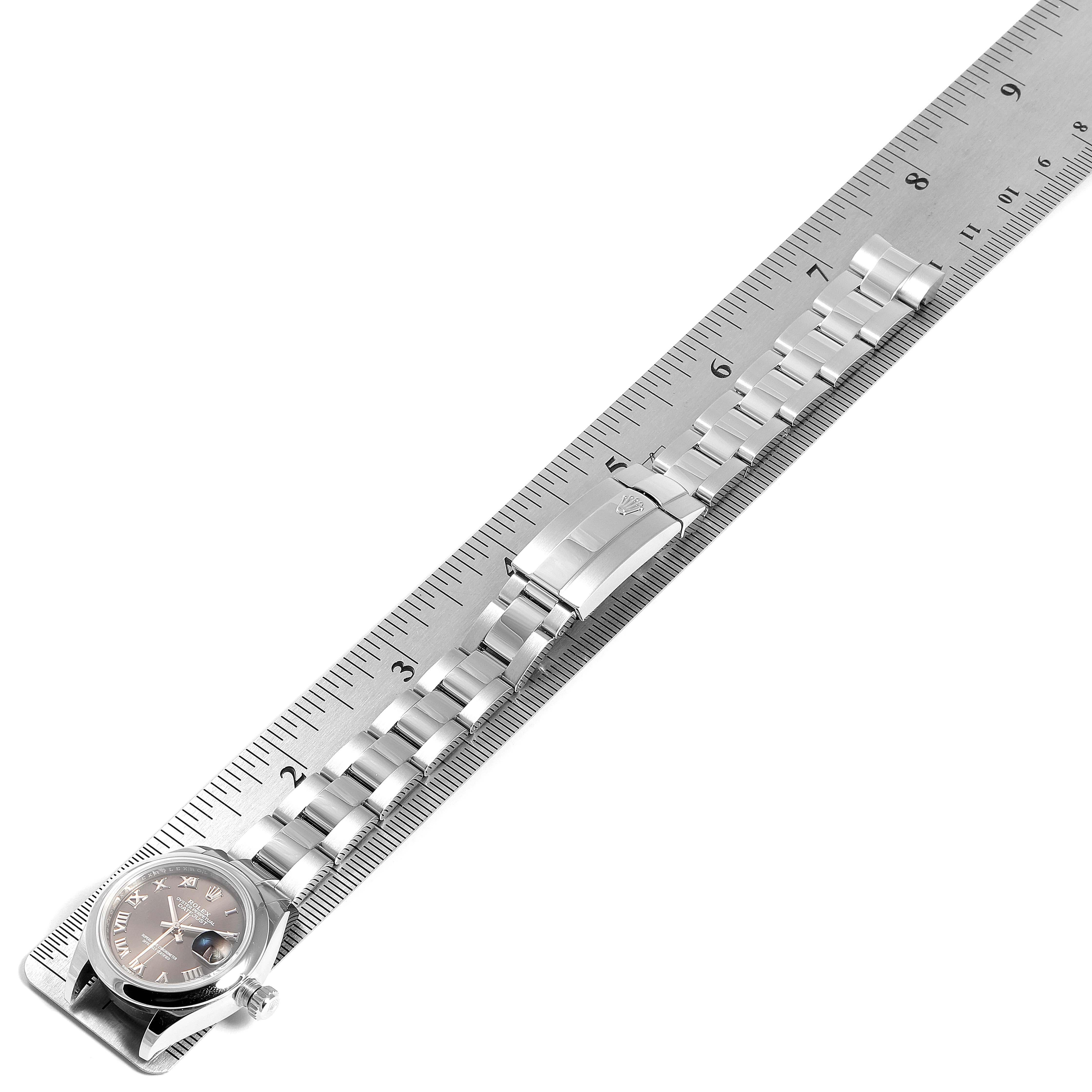 Rolex Datejust 28 Grey Dial Oyster Bracelet Steel Ladies Watch 279160 3