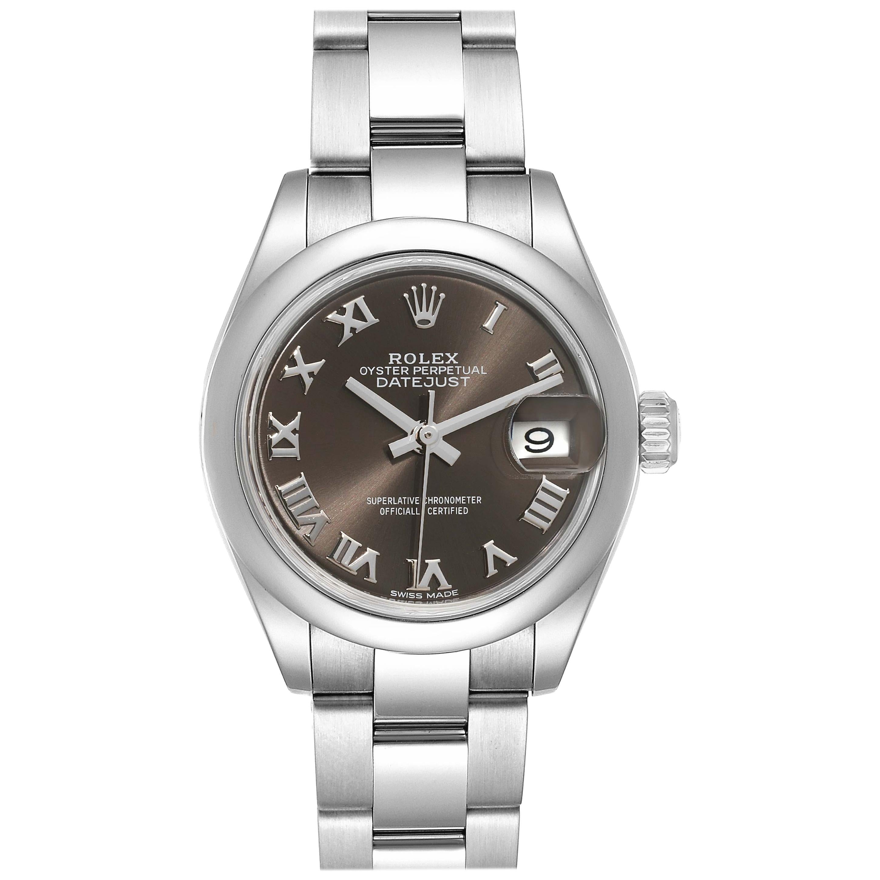 Rolex Datejust 28 Grey Dial Oyster Bracelet Steel Ladies Watch 279160