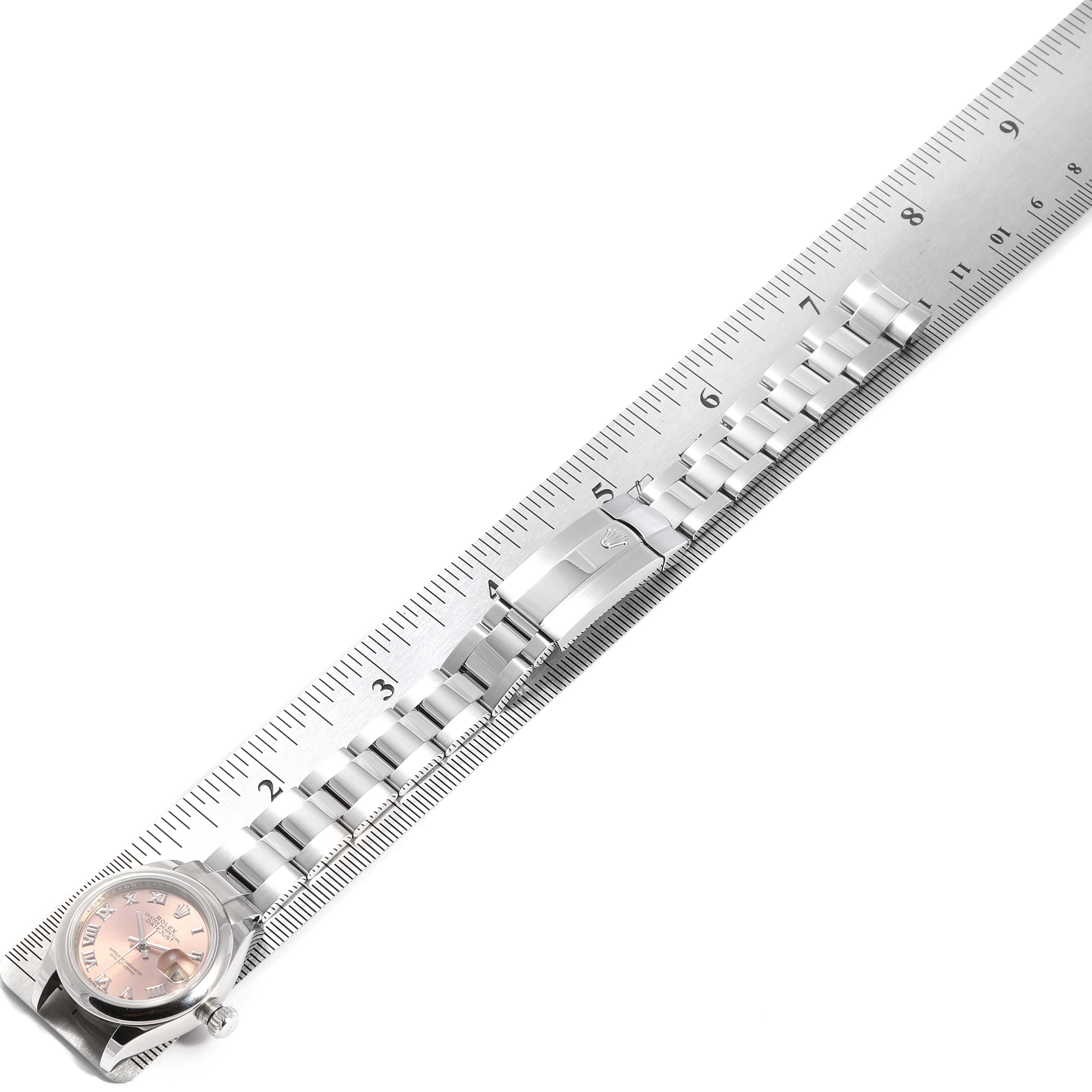 Rolex Datejust 28 Pink Dial Oyster Bracelet Steel Ladies Watch 279160 3