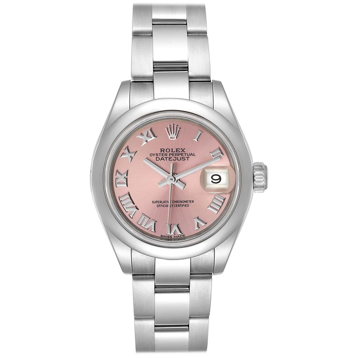 Rolex Datejust 28 Pink Dial Oyster Bracelet Steel Ladies Watch 279160