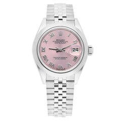 Rolex Datejust 28 rose avec dôme romain en acier inoxydable Jubilee 279160 jamais porté