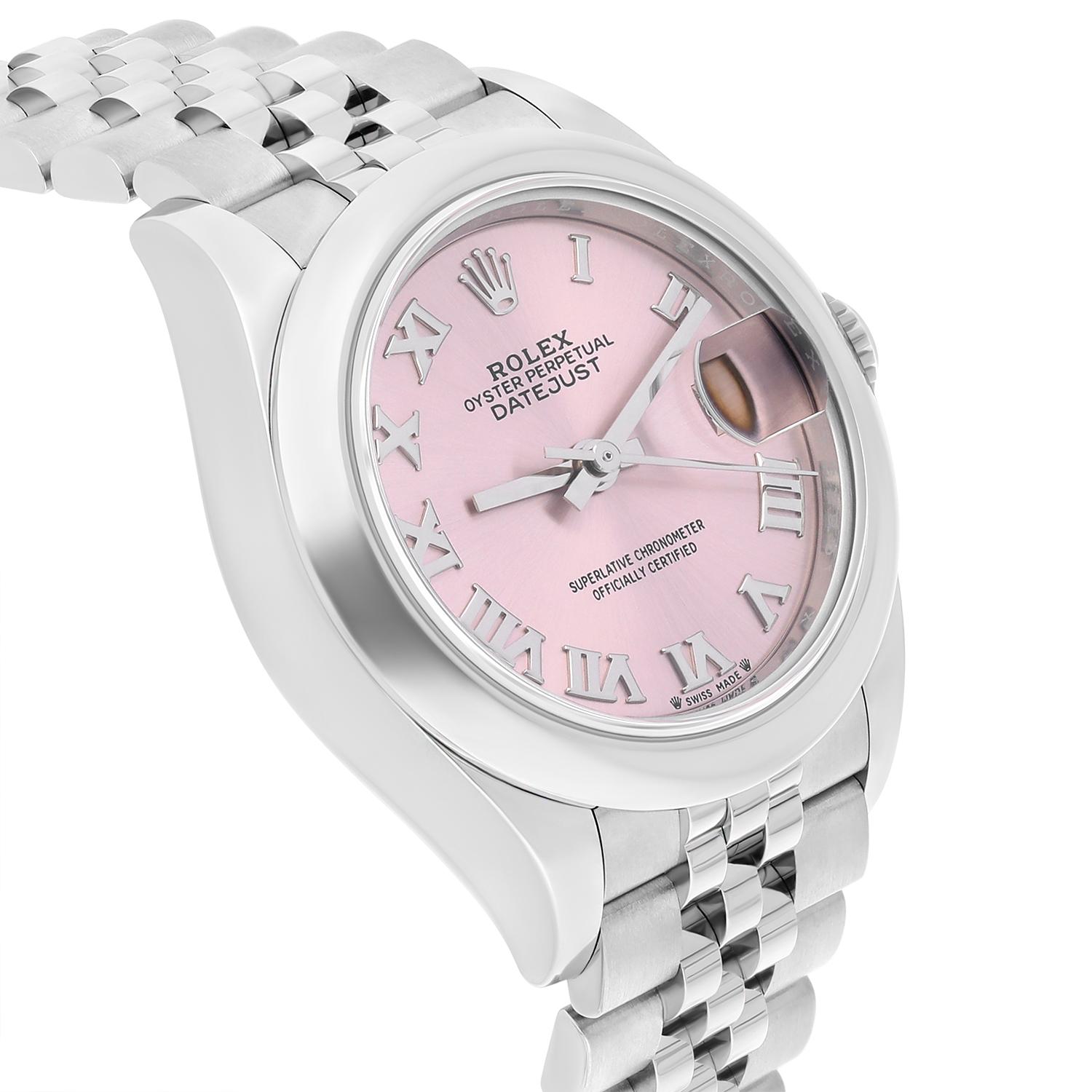 Rolex Datejust 28 Rosa Roman Domed Acciaio Inox Giubileo 279160 Mai Indossato In condizioni Nuovo in vendita a New York, NY