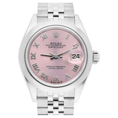 Used Rolex Datejust 28 Pink Roman Domed Stainless Steel Jubilee 279160 Never Worn