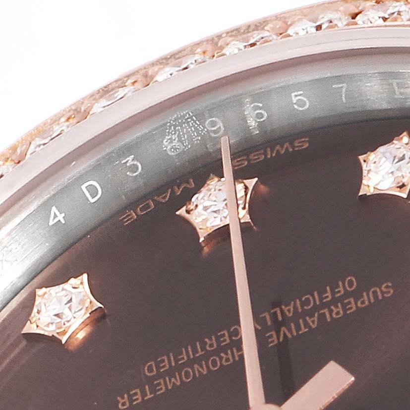 Rolex Datejust 28 Steel Rolesor Everose Gold Diamond Ladies Watch 279381 For Sale 1