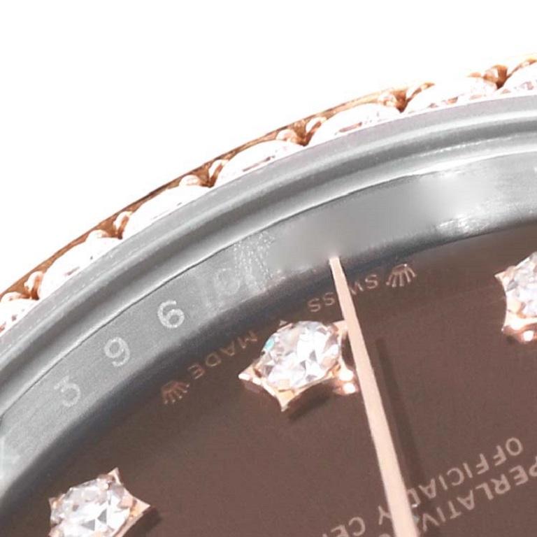 Rolex Datejust 28 Steel Rolesor Everose Gold Diamond Ladies Watch 279381 For Sale 2