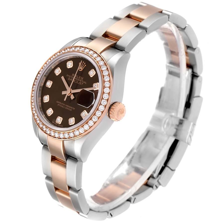 Women's Rolex Datejust 28 Steel Rolesor Everose Gold Diamond Watch 279381 Unworn For Sale