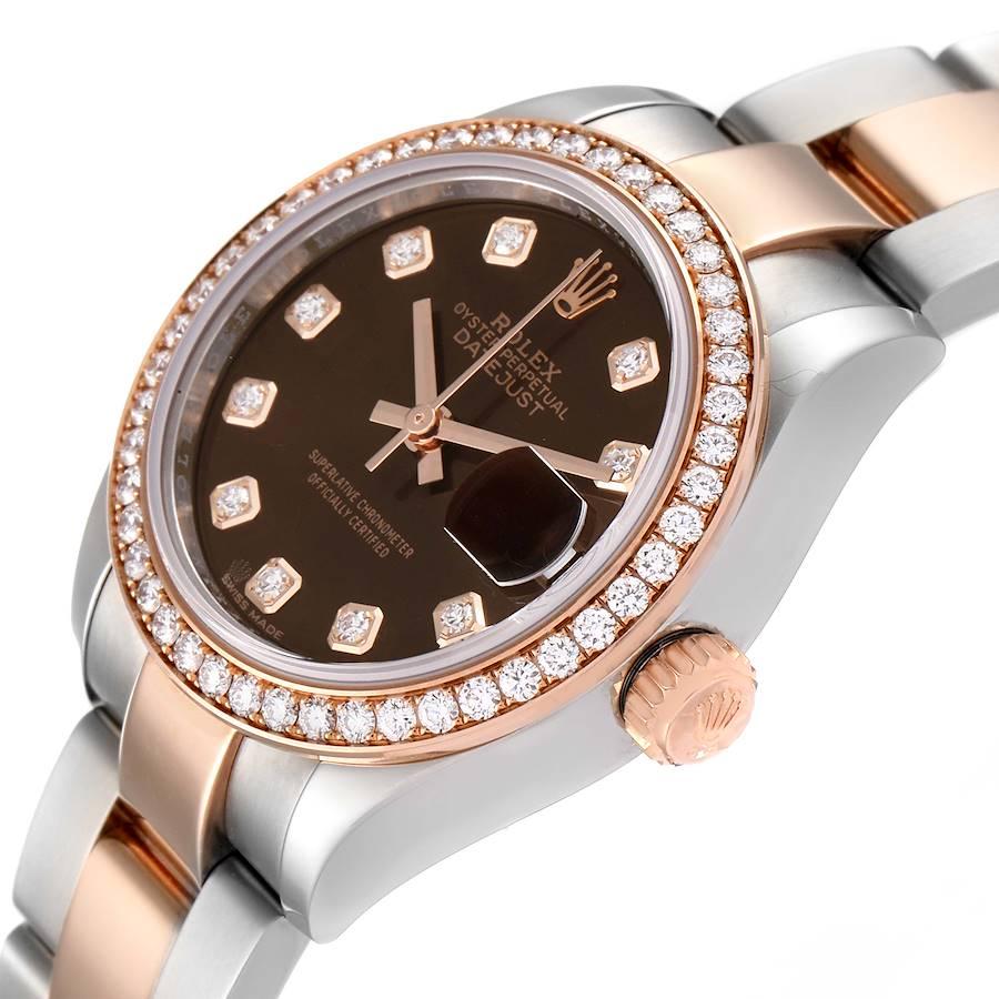 Rolex Datejust 28 Steel Rolesor Everose Gold Diamond Watch 279381 Unworn For Sale 1