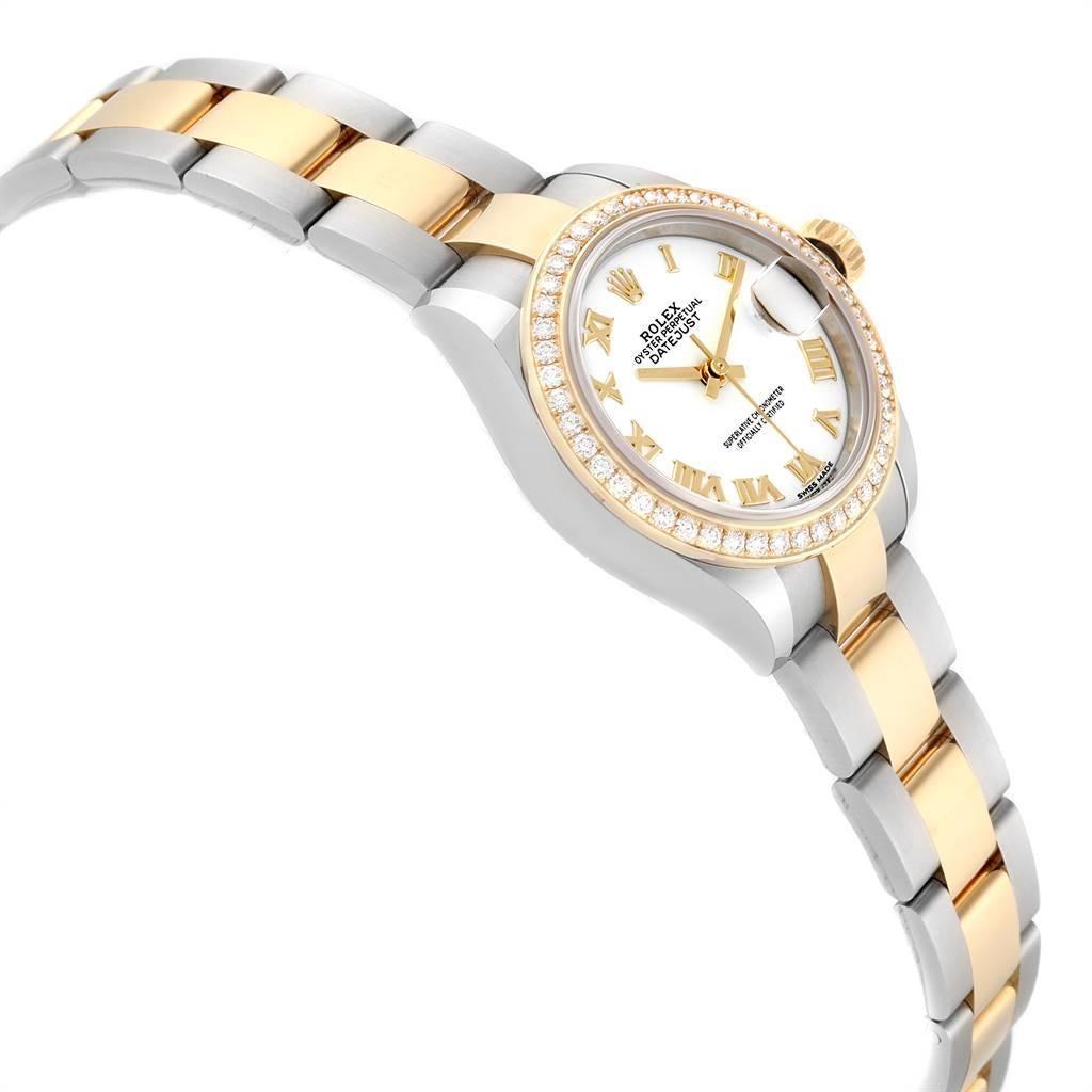 Rolex Datejust 28 Steel Rolesor Yellow Gold Diamond Ladies Watch 279383 In Excellent Condition For Sale In Atlanta, GA