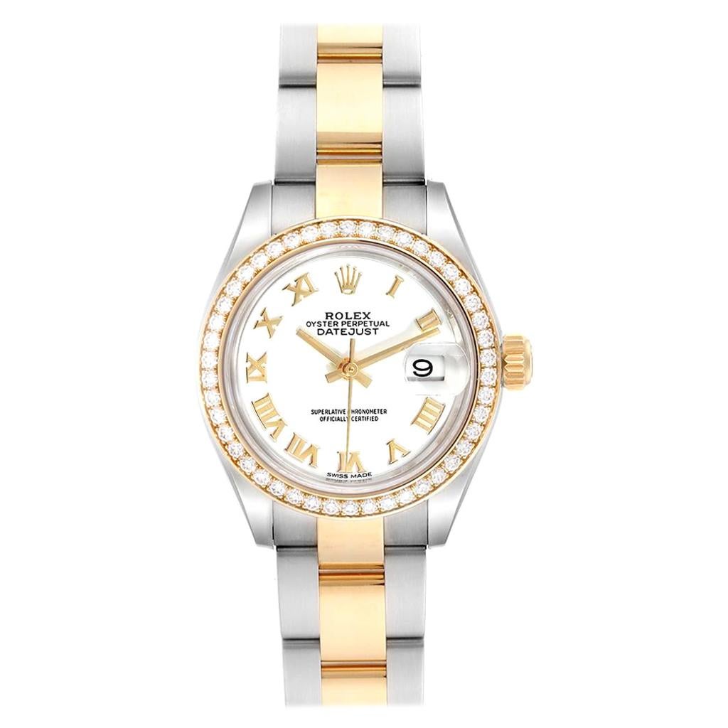 Rolex Datejust 28 Steel Rolesor Yellow Gold Diamond Ladies Watch 279383 For Sale