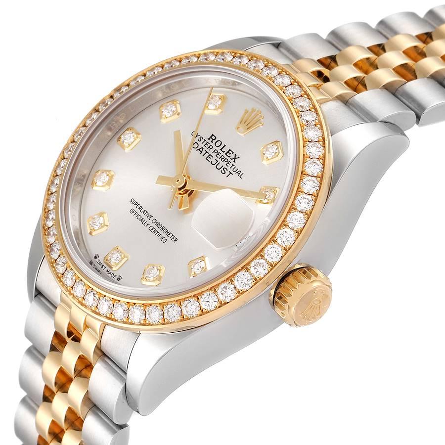 Rolex Datejust 28 Steel Rolesor Yellow Gold Diamond Watch 279383 Box Card For Sale 1