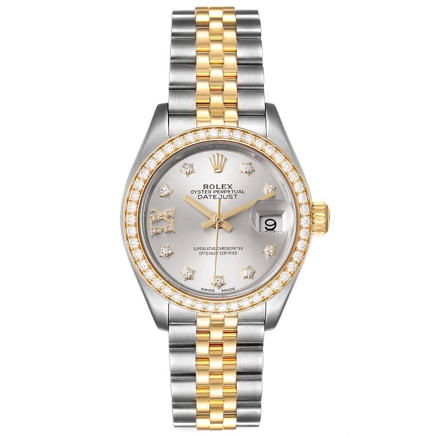 Rolex Datejust 28 Steel Rolesor Yellow Gold Diamond Watch 279383 Unworn. Officially certified chronometer self-winding movement. Stainless steel oyster case 28.0 mm in diameter. Rolex logo on a 18K yellow gold crown. 18k yellow gold original Rolex