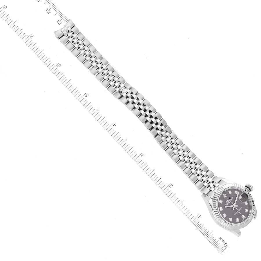 Rolex Datejust 28 Steel White Gold Dark Grey Diamond Dial Ladies Watch 279174 6