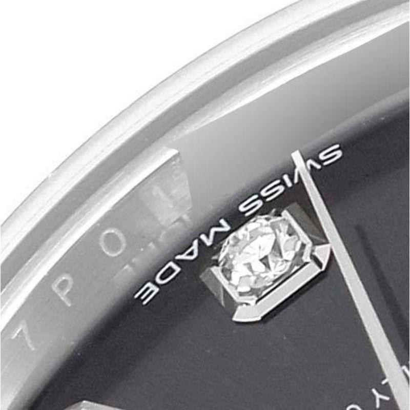 Rolex Datejust 28 Steel White Gold Dark Grey Diamond Dial Ladies Watch 279174 2