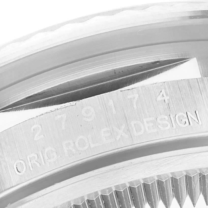 Rolex Datejust 28 Steel White Gold Dark Grey Diamond Dial Watch 279174 Box Card 3