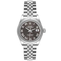 Rolex Datejust 28 Damenuhr, Stahl Weißgold Graues Zifferblatt 279174