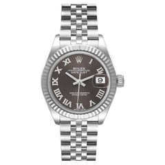 Rolex Datejust 28 Damenuhr, Stahl Weißgold Graues Zifferblatt 279174