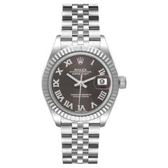 Rolex Datejust 28 Steel White Gold Grey Dial Ladies Watch 279174