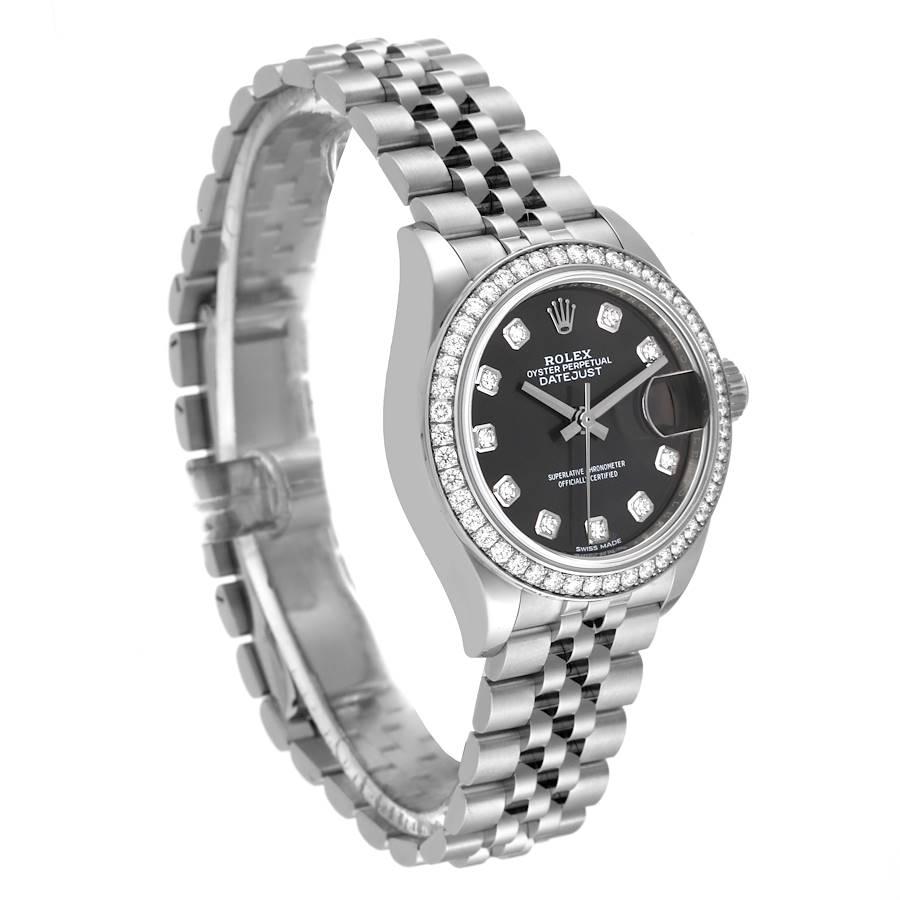 Rolex Datejust 28 Steel White Gold Grey Dial Ladies Watch 279384 Box Card In Excellent Condition In Atlanta, GA
