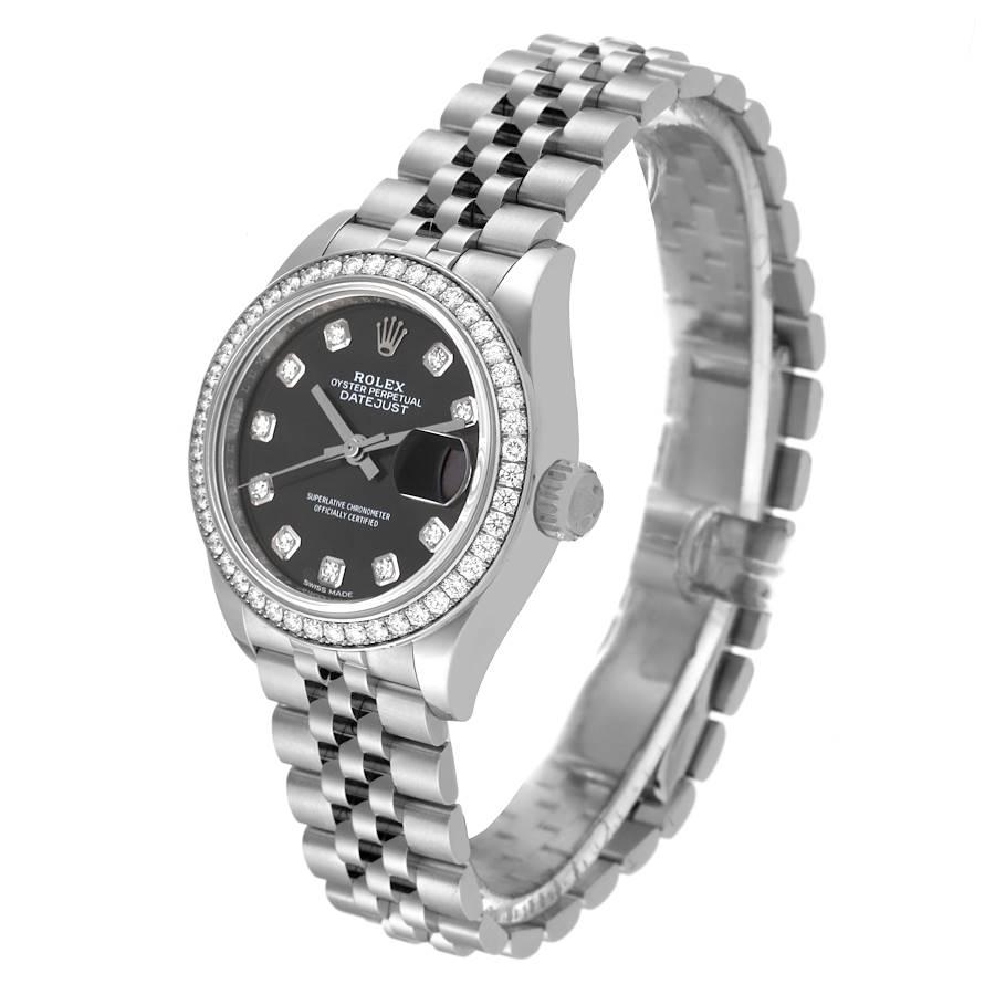 Women's Rolex Datejust 28 Steel White Gold Grey Dial Ladies Watch 279384 Box Card