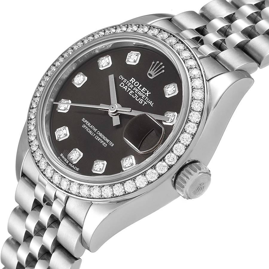 Rolex Datejust 28 Steel White Gold Grey Dial Ladies Watch 279384 Box Card For Sale 1