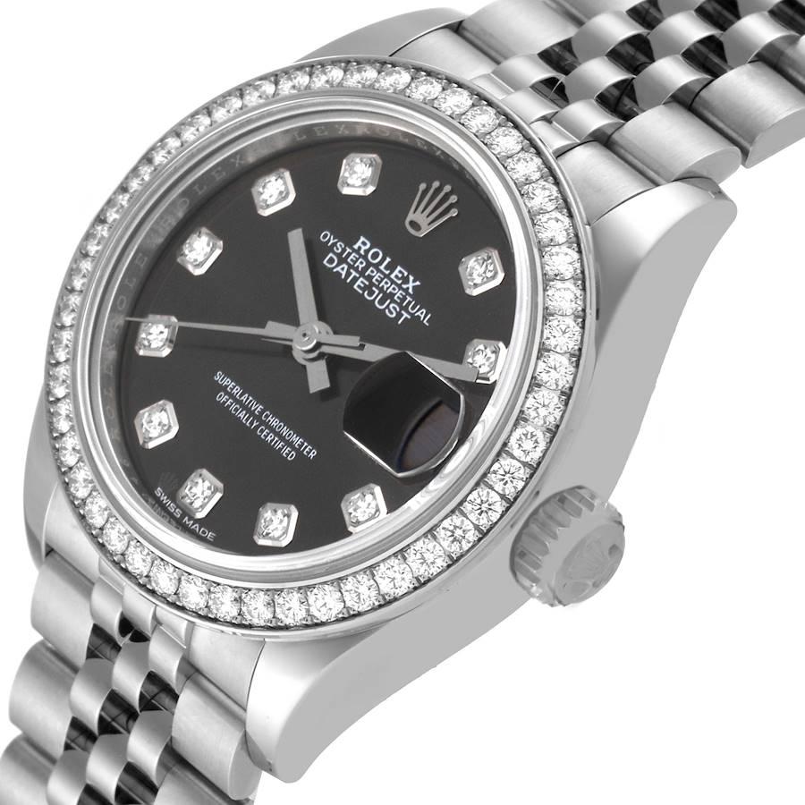 Rolex Datejust 28 Steel White Gold Grey Dial Ladies Watch 279384 Box Card 1