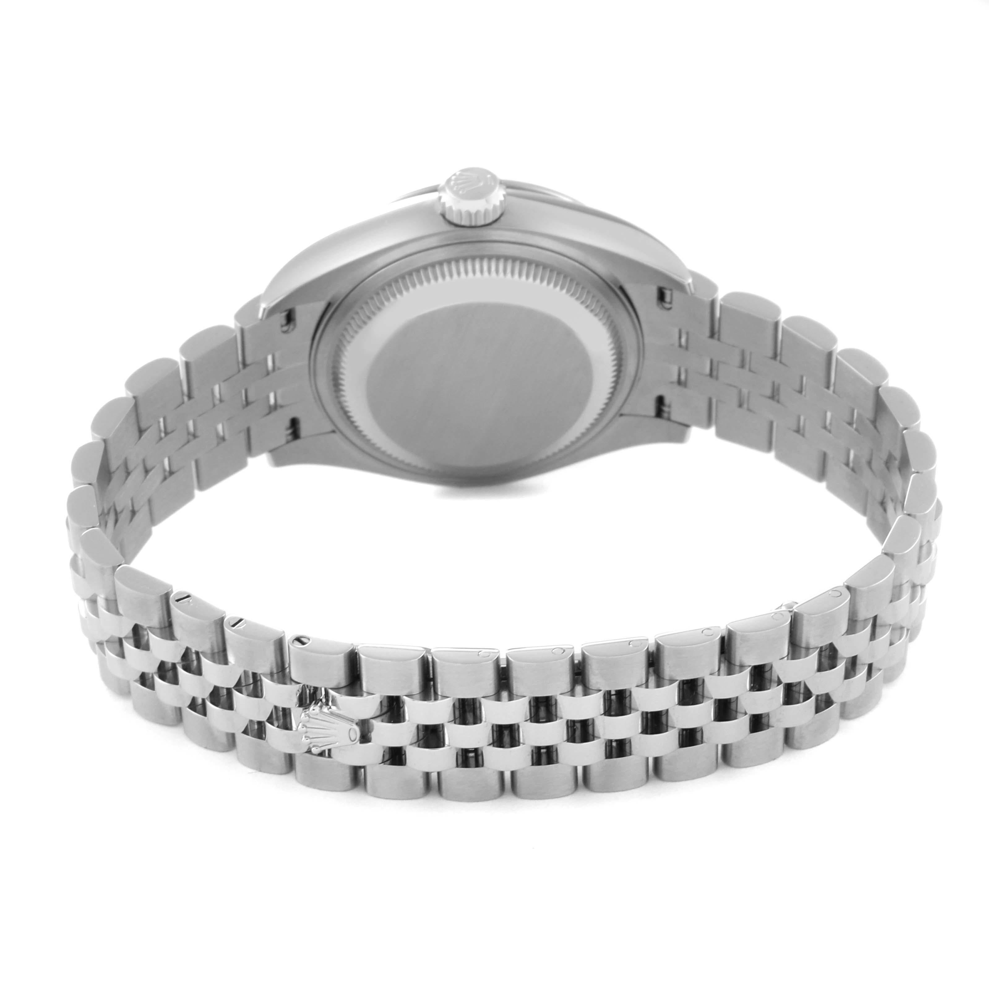Rolex Datejust 28 Steel White Gold Grey Diamond Dial Ladies Watch 279174 Unworn For Sale 4