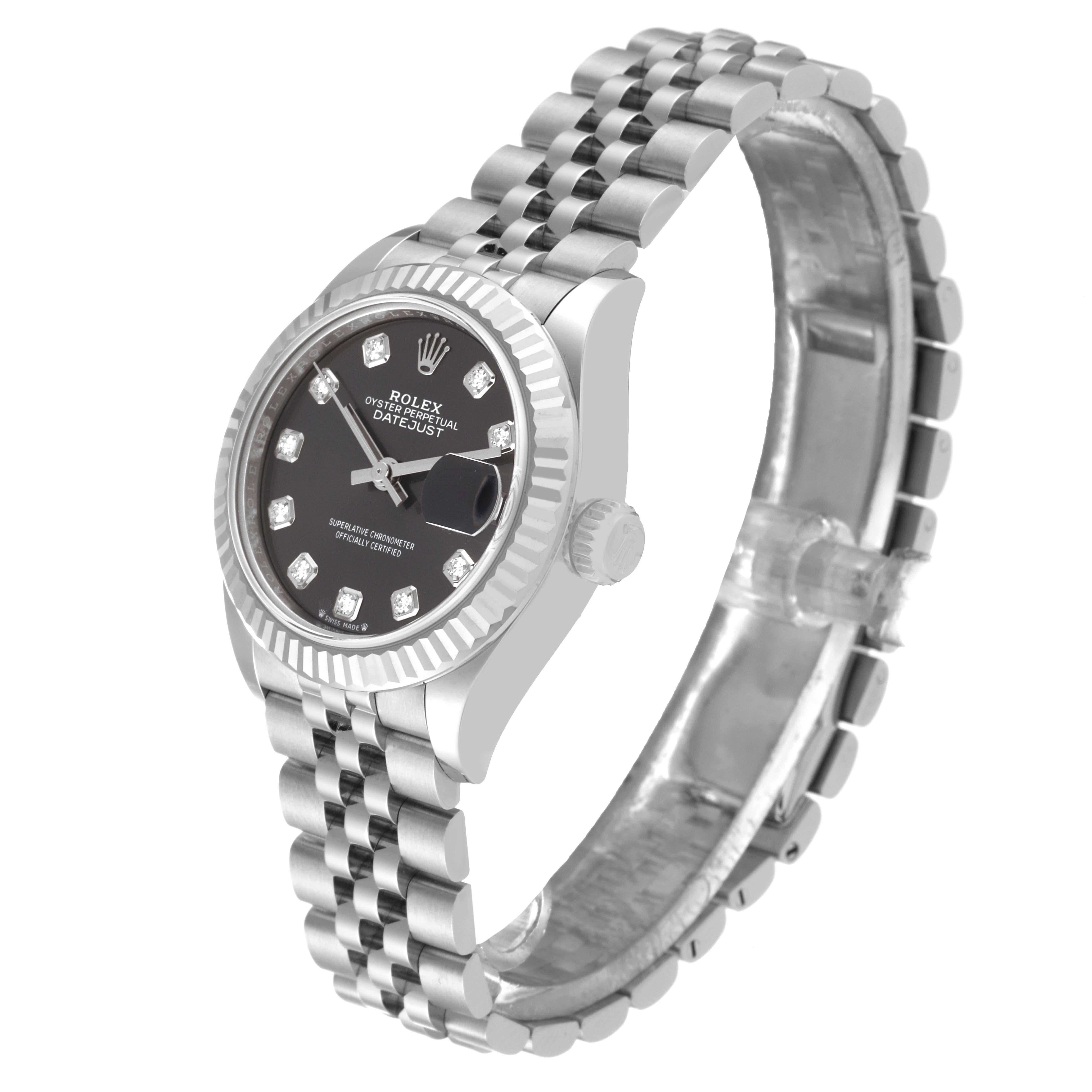 Rolex Datejust 28 Steel White Gold Grey Diamond Dial Ladies Watch 279174 Unworn For Sale 5