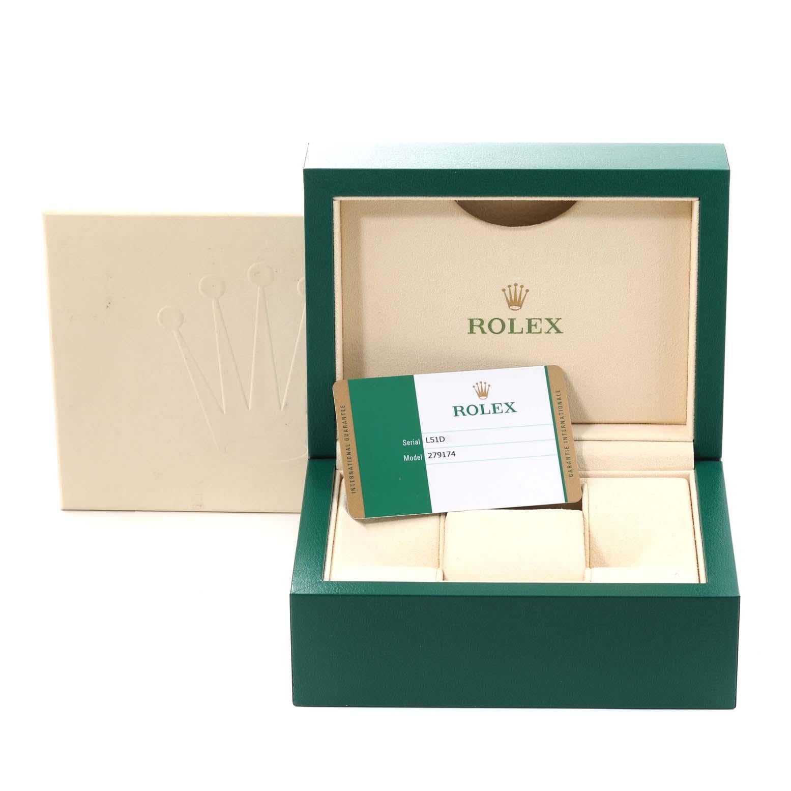 Rolex Datejust 28 Steel White Gold Pink Dial Ladies Watch 279174 Box Card 7