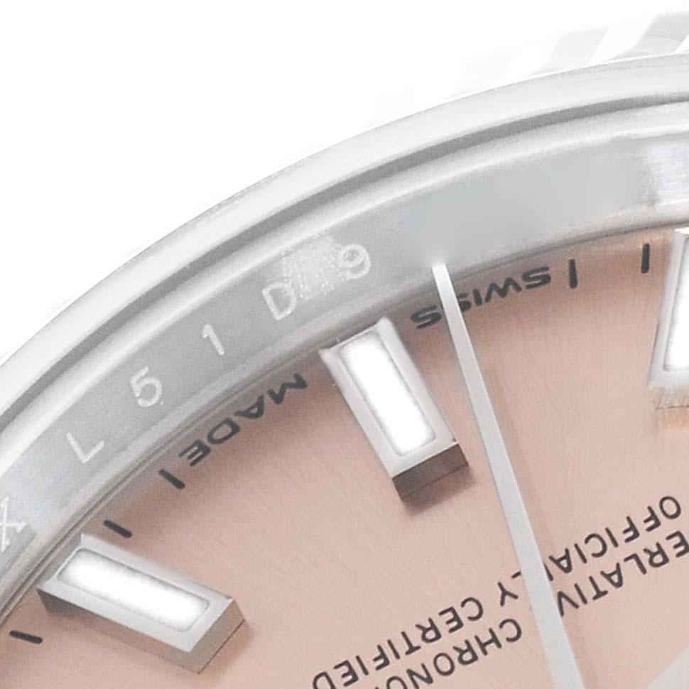 Rolex Datejust 28 Steel White Gold Pink Dial Ladies Watch 279174 Box Card 1