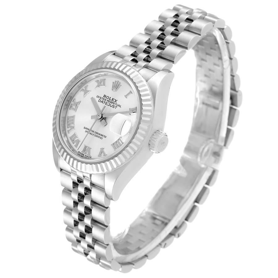 Rolex Datejust 28 Damenuhr aus Stahl und Weißgold mit silbernem Zifferblatt 279174 1