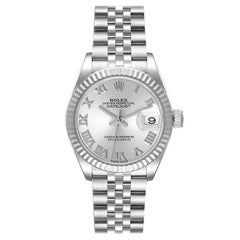 Rolex Datejust 28 Steel White Gold Silver Dial Ladies Watch 279174