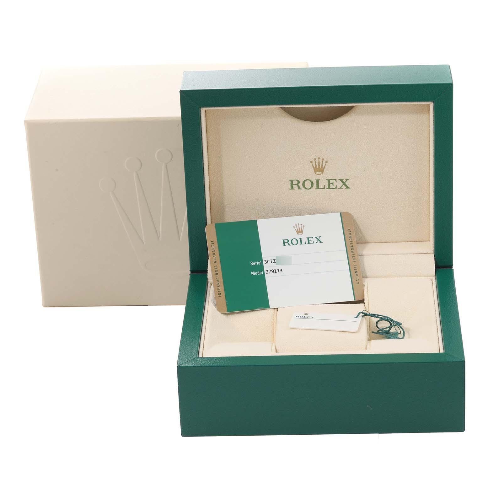Rolex Datejust 28 Steel Yellow Gold Champagne Dial Ladies Watch 279173 Box Card For Sale 7