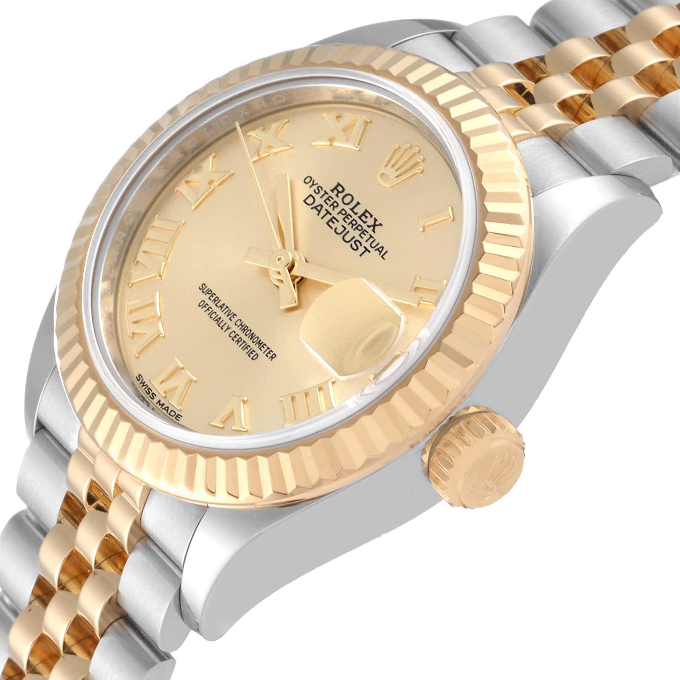 Rolex Datejust 28 Steel Yellow Gold Champagne Dial Ladies Watch 279173 Box Card 1