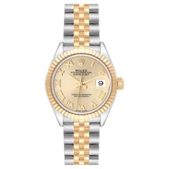 Rolex Datejust 28 Steel Yellow Gold Champagne Dial Ladies Watch 279173