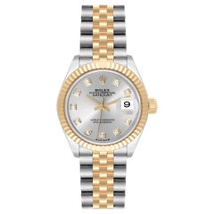 Rolex Datejust 28 Steel Yellow Gold Diamond Ladies Watch 279173 Unworn