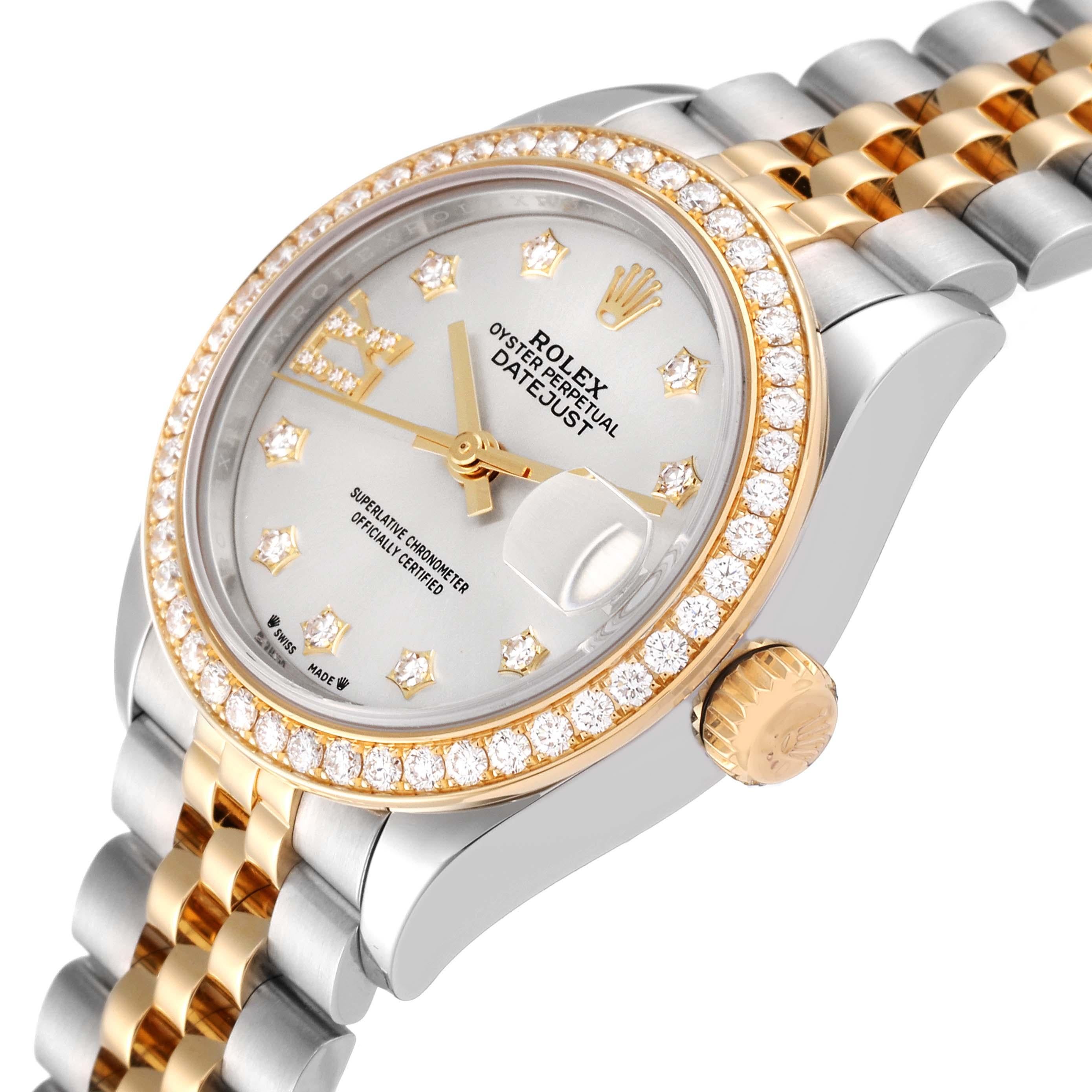 Rolex Datejust 28 Steel Yellow Gold Diamond Ladies Watch 279383 Box Card 1