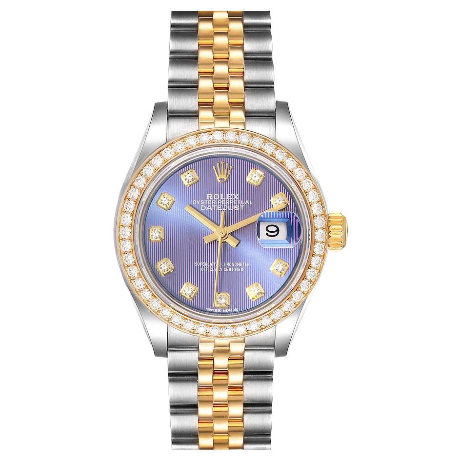 Rolex Datejust 28 Steel Yellow Gold Diamond Ladies Watch 279383 For Sale