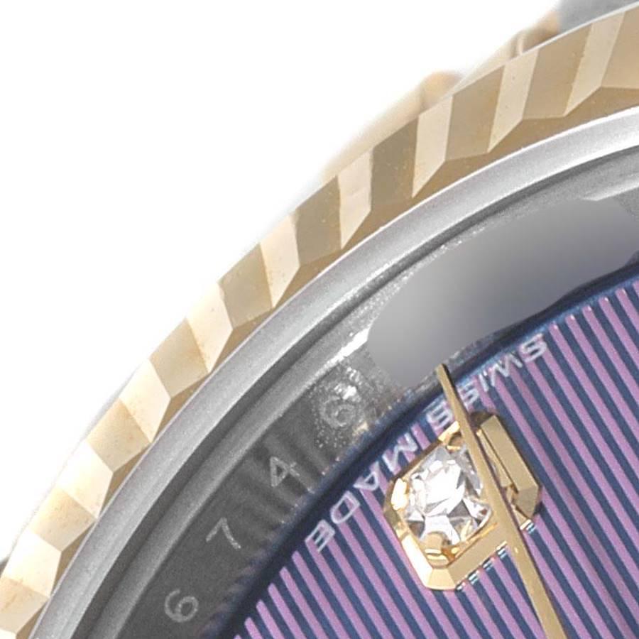 Rolex Datejust 28 Steel Yellow Gold Lavender Diamond Ladies Watch 279173 Unworn In Excellent Condition In Atlanta, GA
