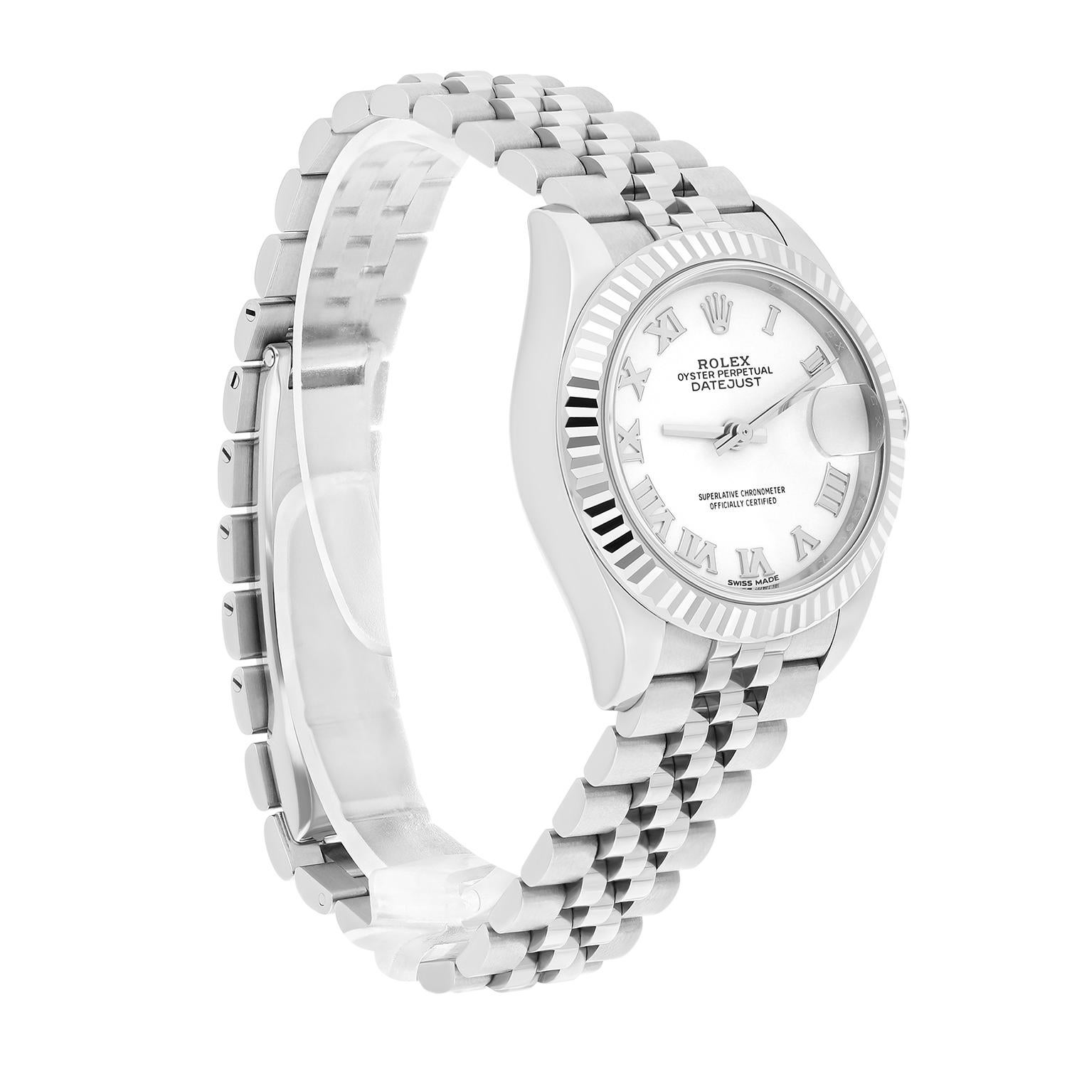 Rolex Datejust 28mm 279174 Reloj de señora Esfera romana blanca Jubilee Acero inoxidable Moderno