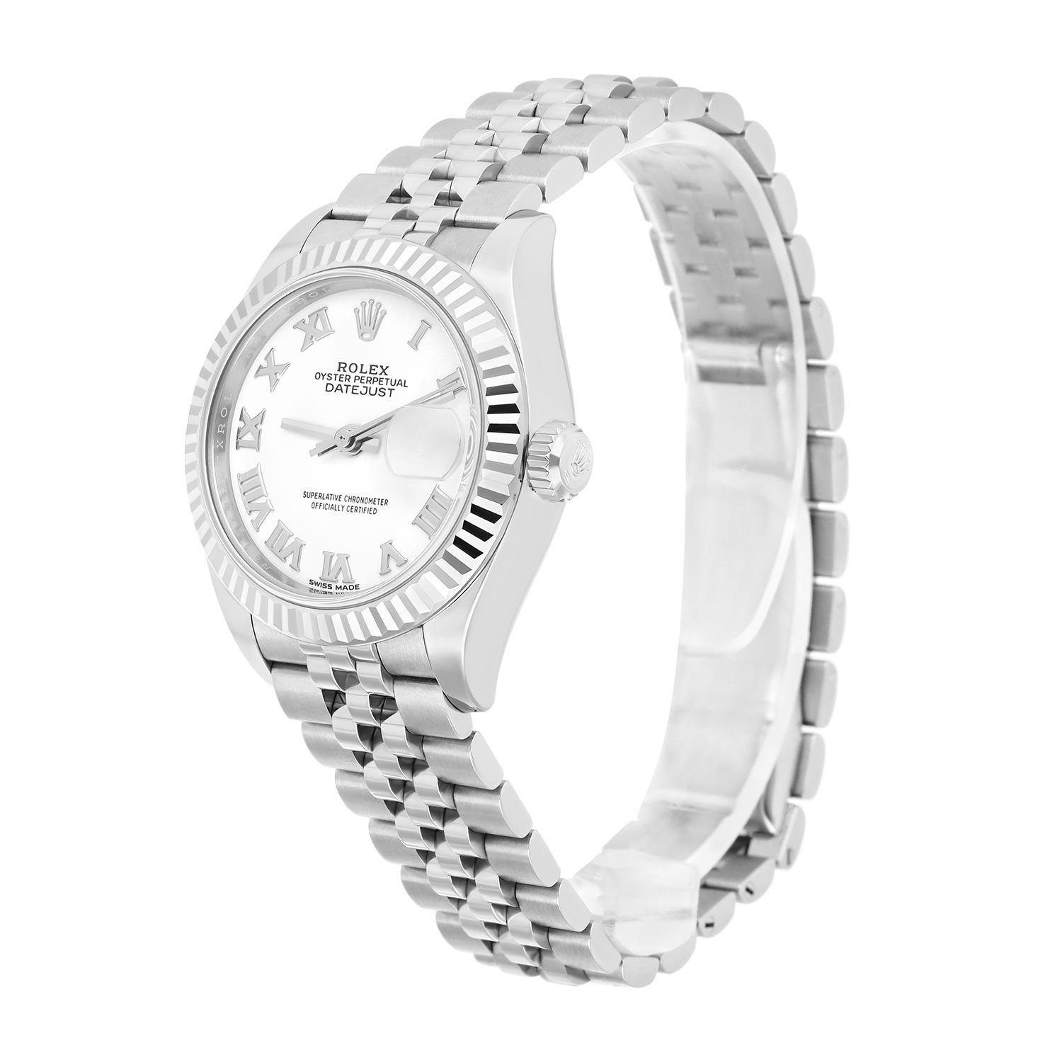 De las mujeres Rolex Datejust 28mm 279174 Reloj de señora Esfera romana blanca Jubilee Acero inoxidable