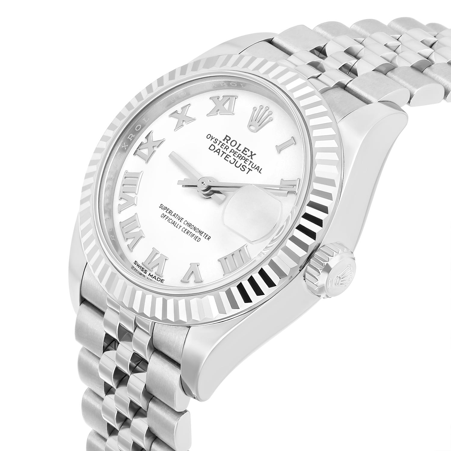 Rolex Datejust 28mm 279174 Reloj de señora Esfera romana blanca Jubilee Acero inoxidable 1