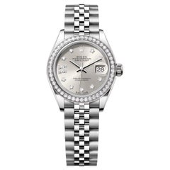 Rolex Datejust 28mm 279384RBR Diamond Bezel Silver Star Roman Dial Box Papers