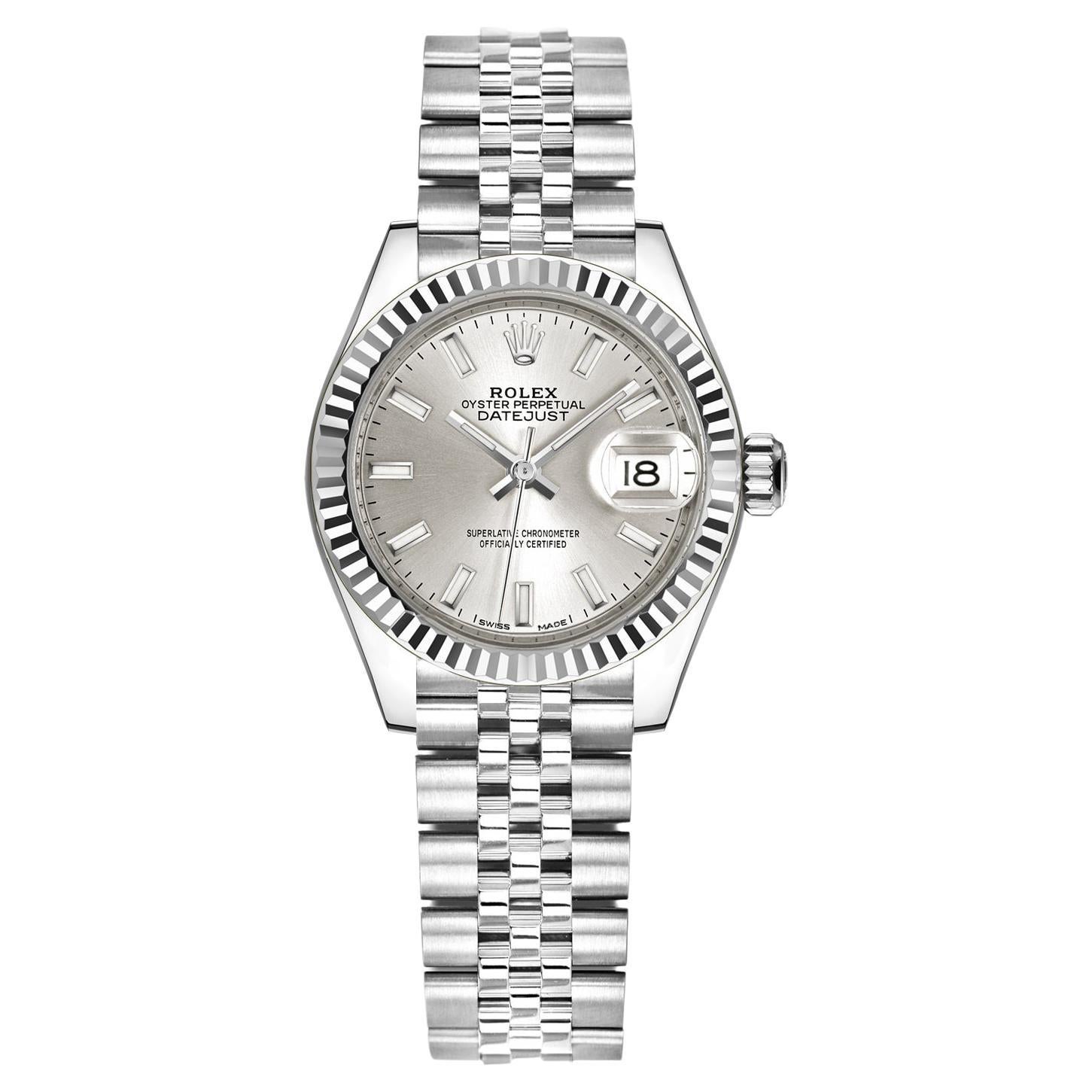 Rolex LadyDatejust 26 White Dial Jubilee Bracelet Watch 18 Kt Gold and Stainless at 1stDibs